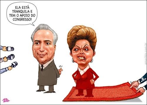 Só rindo: Dilma quer distância do Temer, mas no TSE o quer bem juntinho dela