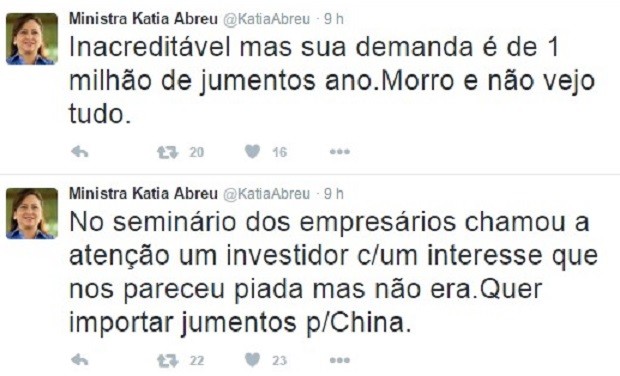 * Chineses querem importar 1 milhão do jumentos do Brasil.