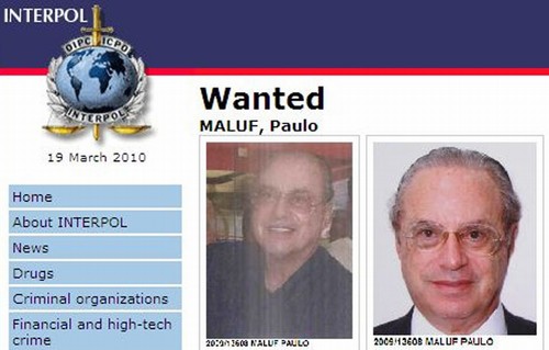paulo maluf interpol Deputado é procurado pela Interpol