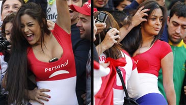 larissa riquelme Com uma gata na torcida como Larissa Riquelme os cagões do Brasil tinham que perder mesmo