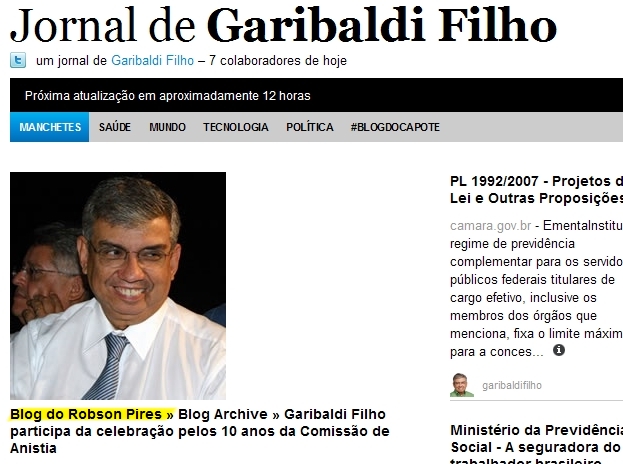 jornal garibaldi Blog do Xerife é destaque no jornal de Garibaldi Filho