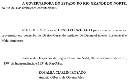 gustavo DOE Rosalba exonera Marcelo Toscano e indica geógrafo para direção do Idema