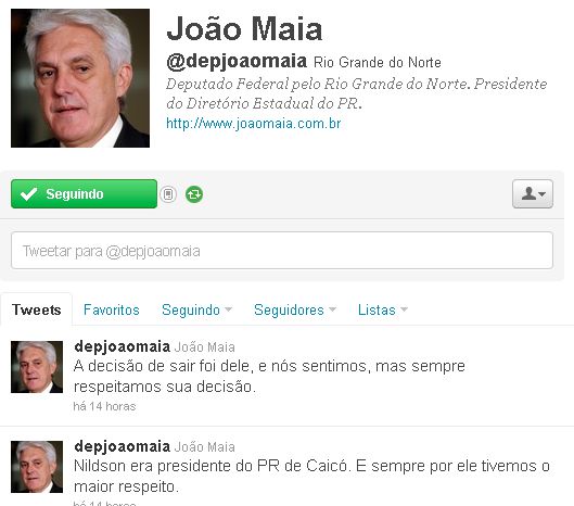 JoÃ£o Maia rebate declaraÃ§Ãµes de Nildson Dantas sobre a sua saÃ­da do PR