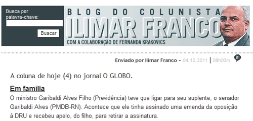 coluna globo Jornal O Globo se atrapalha com senadores do Rio Grande do Norte