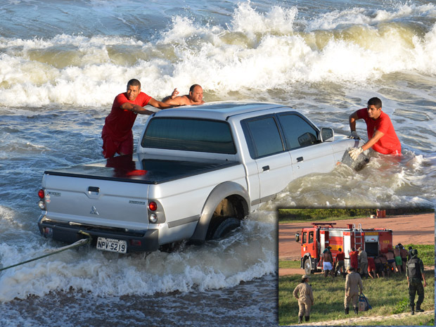 carro no mar