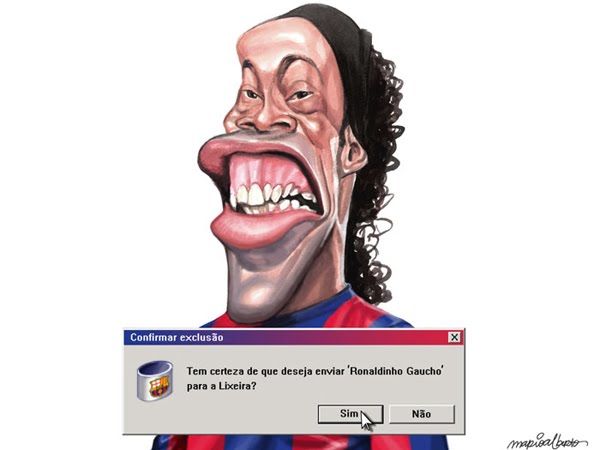 ronaldinho lixeira
