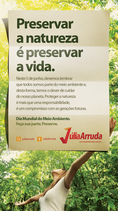Julia_MeioAmbiente No Dia do Meio Ambiente Júlia Arruda conclama natalenses para preservação