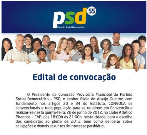 convite elidio PSD realiza convenção em Jardim de Piranhas na quinta-feira (28)