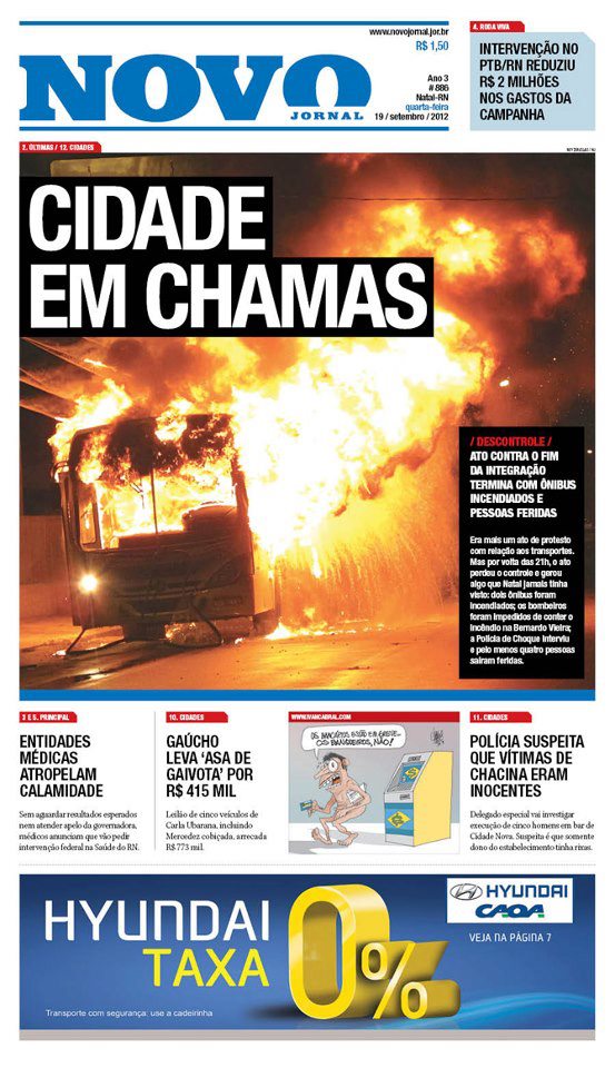 Natal em chamas ontem