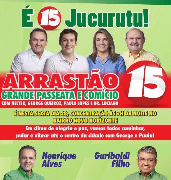 Henrique e Garibaldi Alves no arrastÃ£o de George em Jucurutu amanhÃ£ (28)