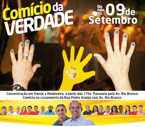 ElÃ­dio Queiroz realiza ComÃ­cio da Verdade neste sÃ¡bado (09)