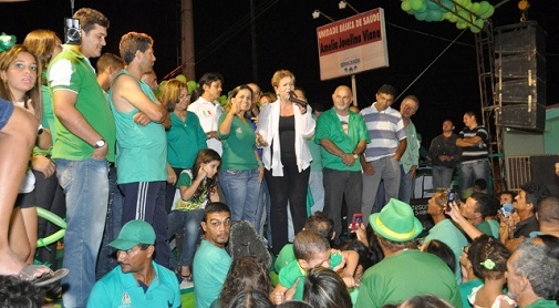 Wilma participa do comÃ­cio da candidata Keka em Serra Caiada