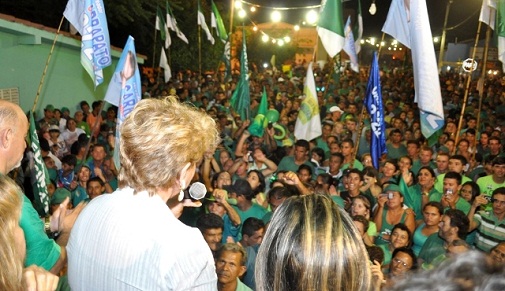 Wilma participa do comÃ­cio da candidata Keka em Serra Caiada