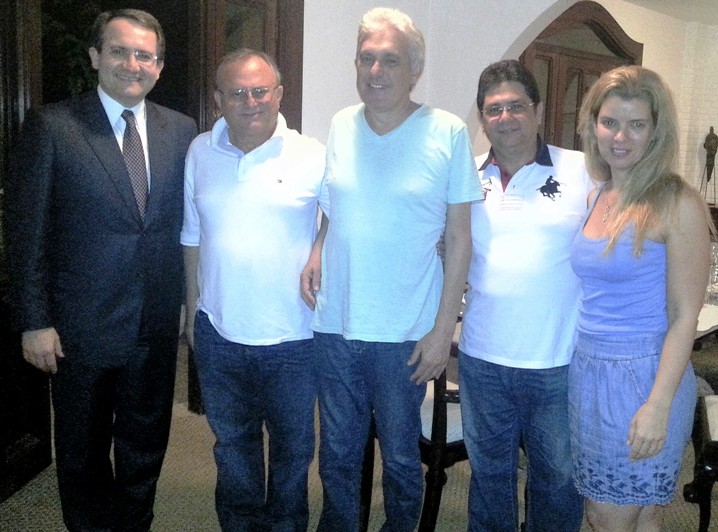 Jantar Ze Lins e Vilton Cunha com Joao Maia Vilton Cunha e Zé Lins discutem emendas com João Maia para Currais Novos