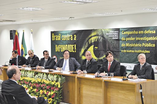 Crédito: Ascom/ANPR. Lançamento da campanha Brasil Contra a Impunidade. Integrantes do Ministério Público lançam campanha contra PEC da Impunidade