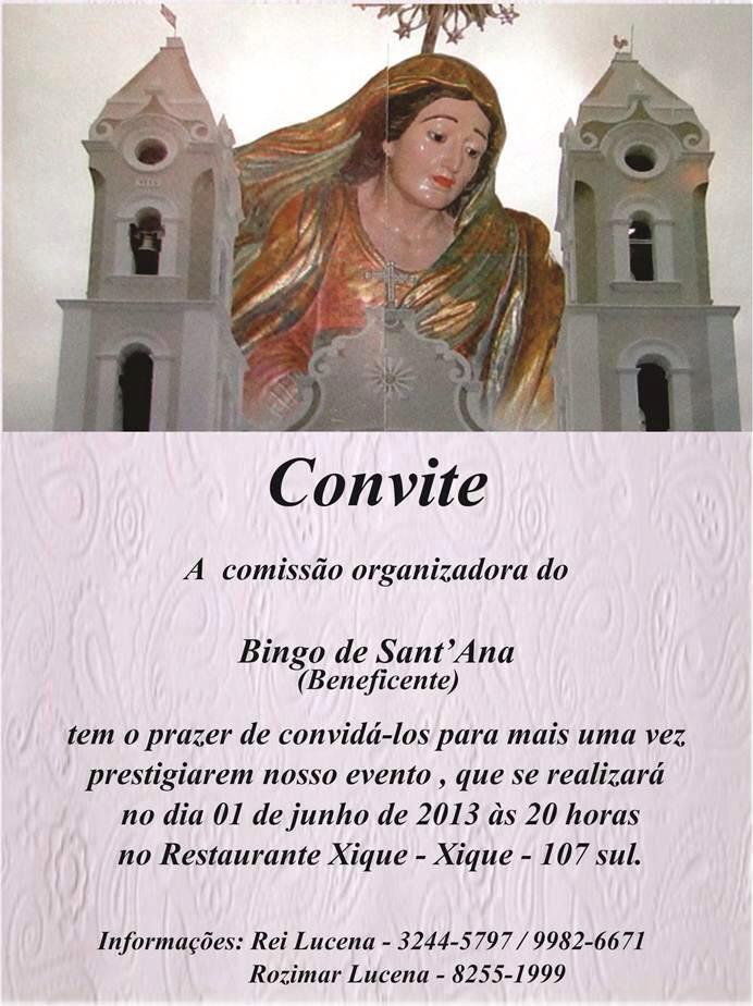 convite de bingo