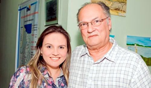 Franciele e o presidente do PPS, Roberto Freire