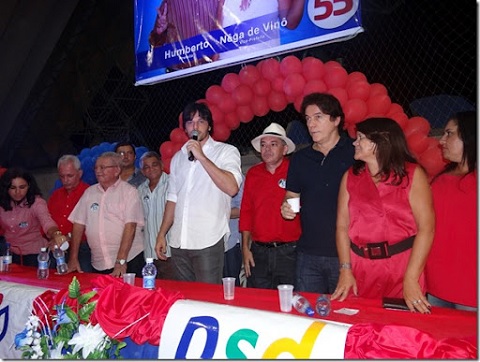 Fábio Faria discursa durante campanha de Humberto em Parelhas