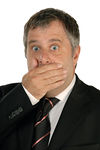 Mature Man looking scared