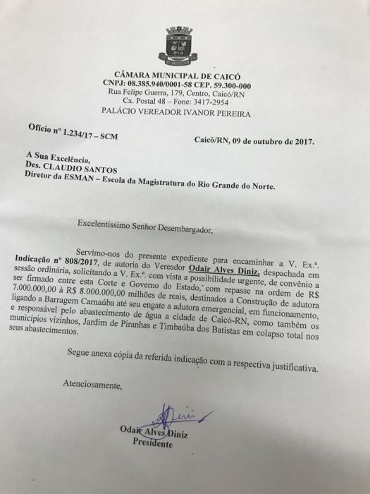 Odair pede socorro para CaicÃ³