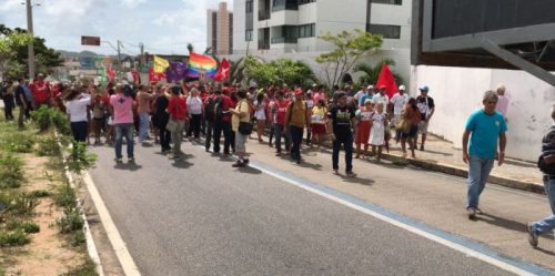 Caminhada marca protesto em favor de Lula em Natal