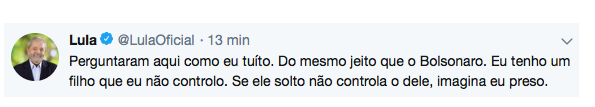 O filho de Lula e o filho de Bolsonaro