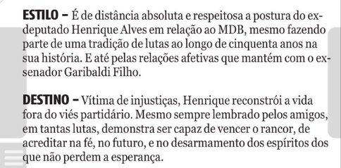 Henrique Alves: ele está de volta. Aos poucos