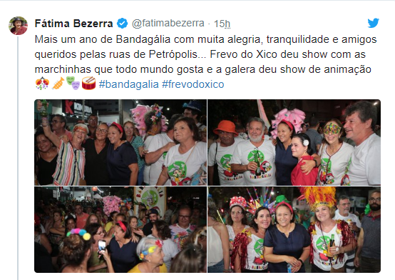 Fátima Bezerra caiu na folia