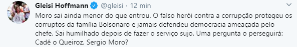 SaÃ­da de Moro dÃ¡ muniÃ§Ã£o ao PT