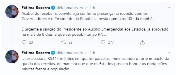 Fátima Bezerra confirma encontro com Bolsonaro nesta terça (19)