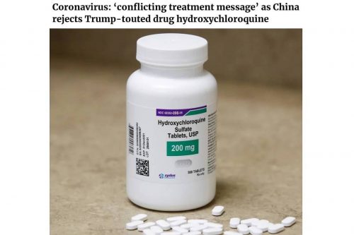 China recomenda uso de cloroquina contra Covid-19